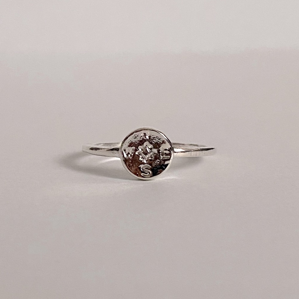 Silver compass ring size 6.5